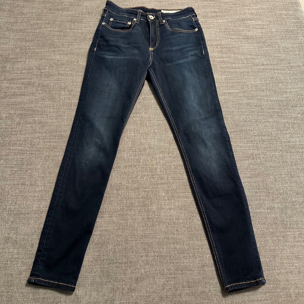 Rag & Bone Cate Ankle Skinny Jeans Womens 24 Dark Wash Mid Rise Denim